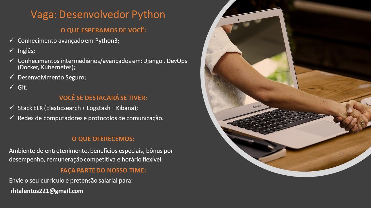 Vaga: Desenvolvedor Python