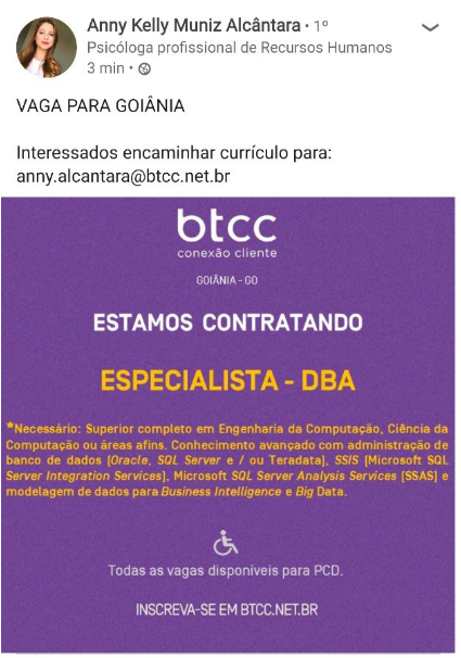 Especialista – DBA