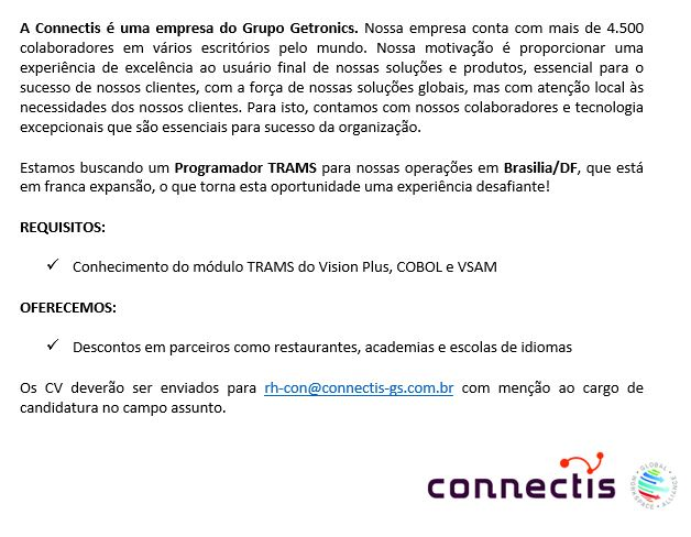 Oportunidade Connectis Brasil – Programador TRAMS