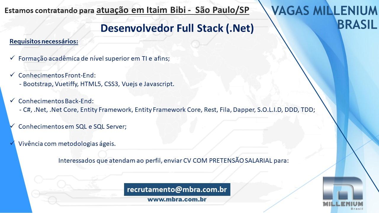 Desenvolvedor Full Stack .Net – São Paulo