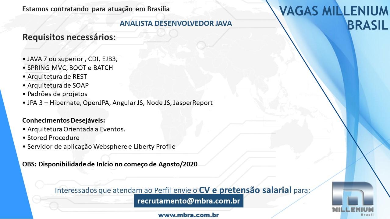 Processo Seletivo 763 – Analista Desenvolvedor JAVA