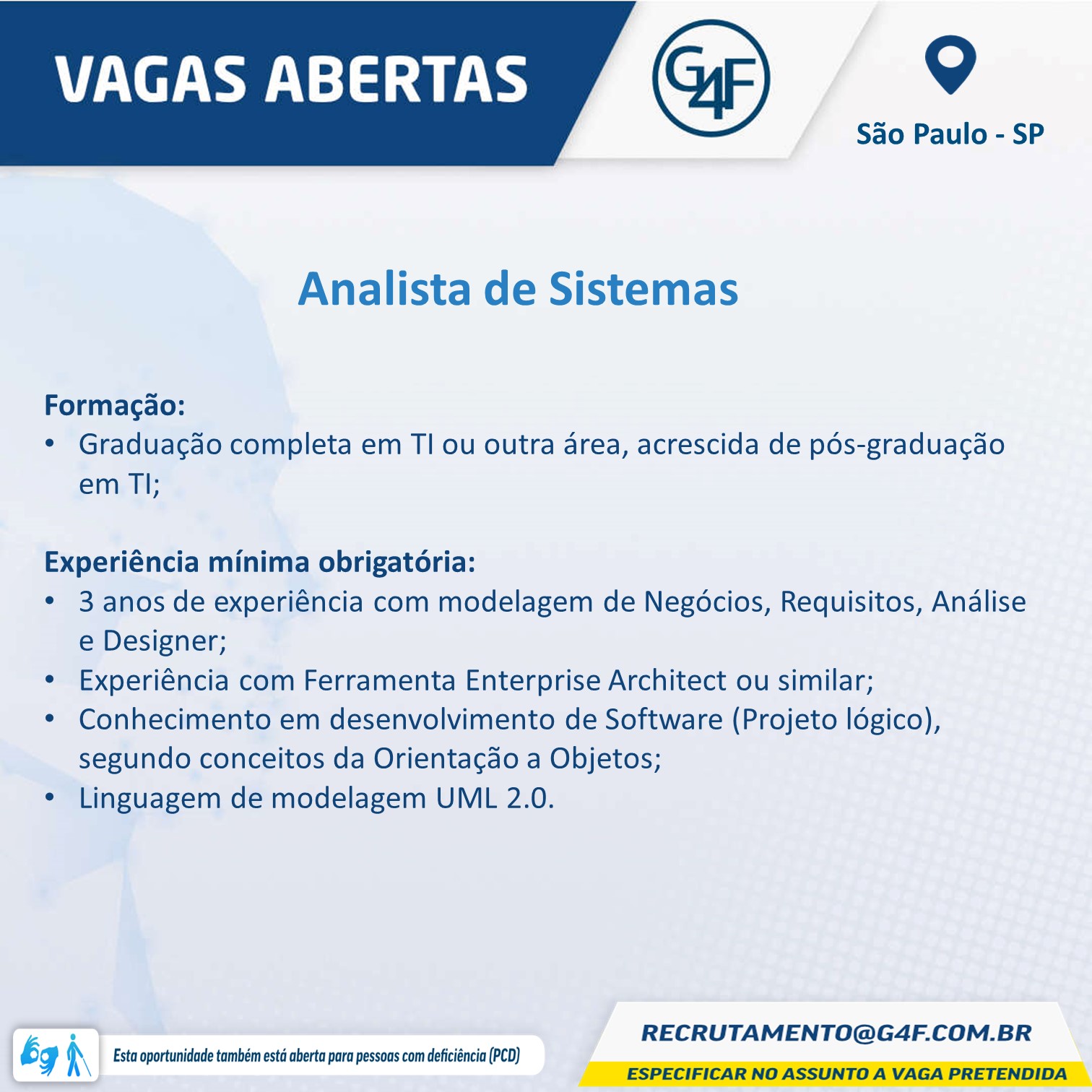 Analista de Sistemas – São Paulo/SP