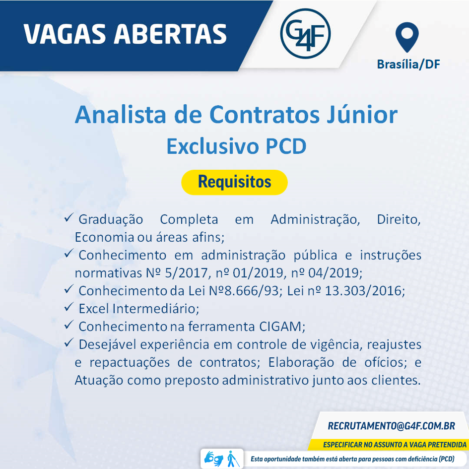 Analista de Contratos Júnior – PCD