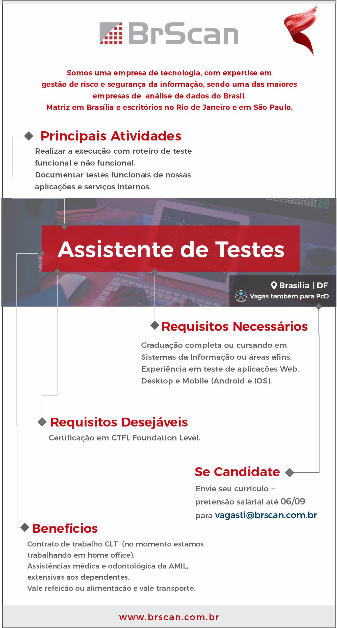 [BrScan] – Oportunidade para Assistente de Testes