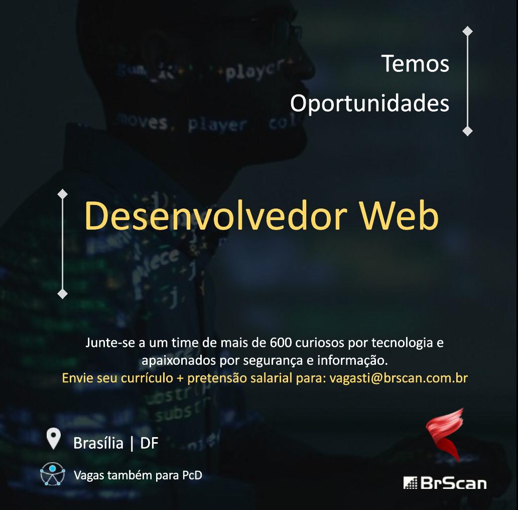 VAGA DESENVOLVEDOR WEB – BRASÍLIA-DF