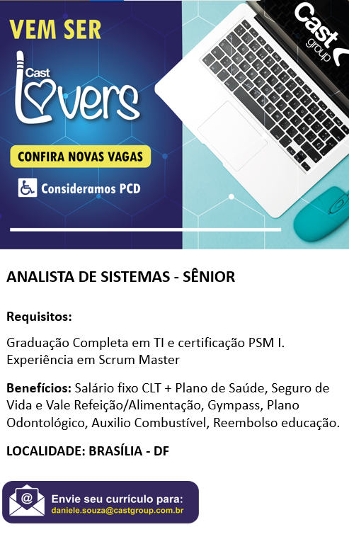 OPORTUNIDADE CAST GROUP – SCRUM MASTER