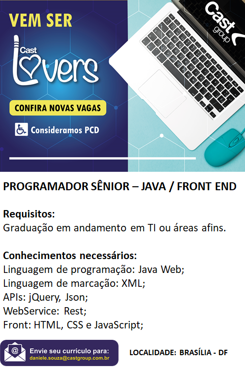 OPORTUNIDADE CAST GROUP –  JAVA /FRONT END